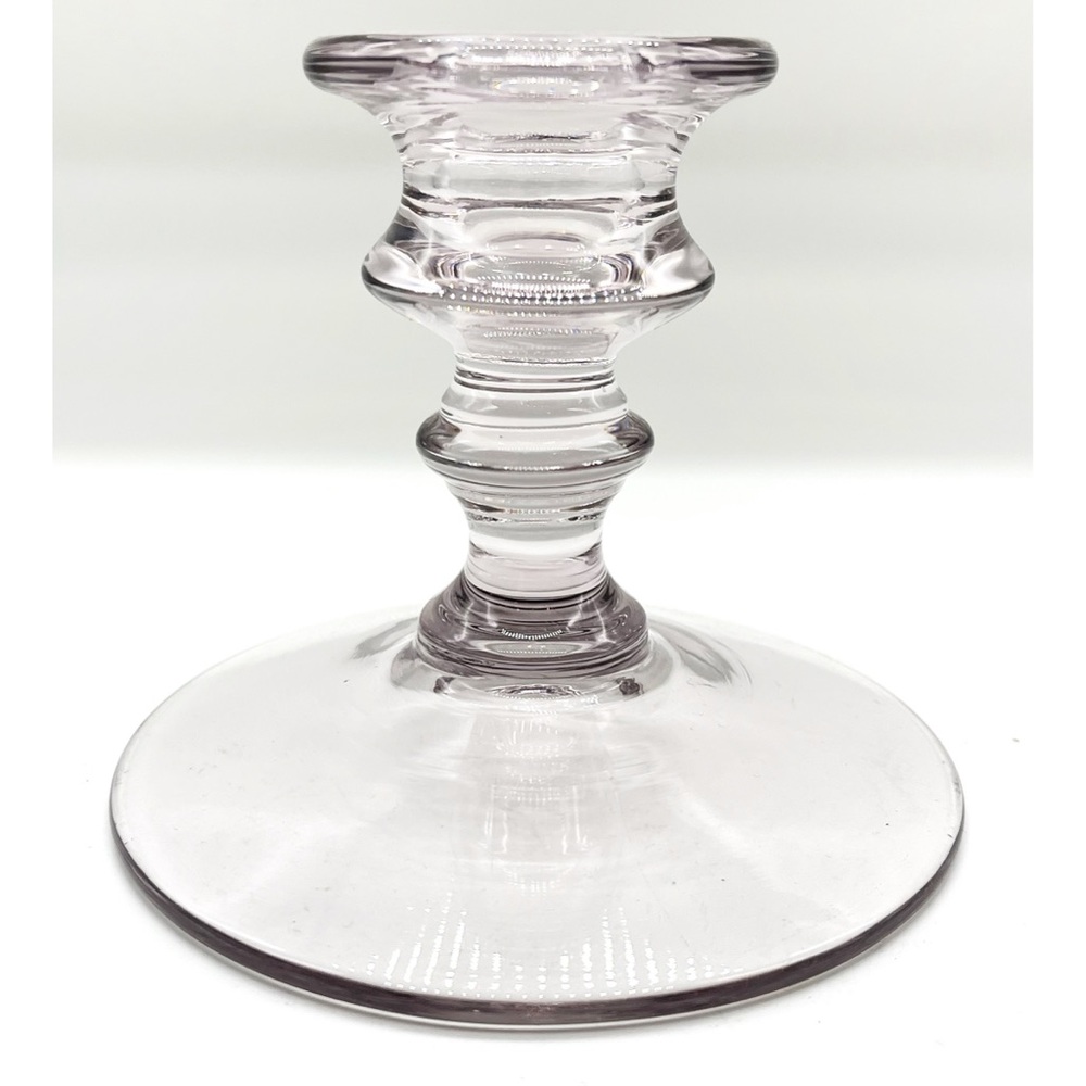 Cambridge Arms Candlestick Candle Holder Vintage Light Rose Glass MCM